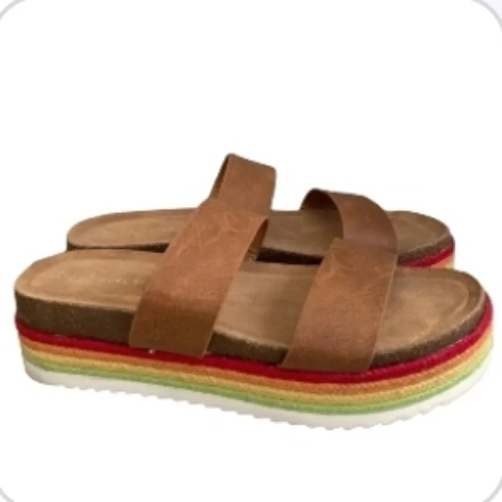 Alter'd States Rainbow Espadrille Sandle Platform Shoe